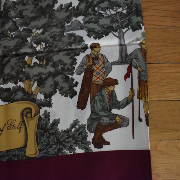 Burberry The World of Golf Scarf – Red/Maroon– Appears to be New - Picture 6 of 7